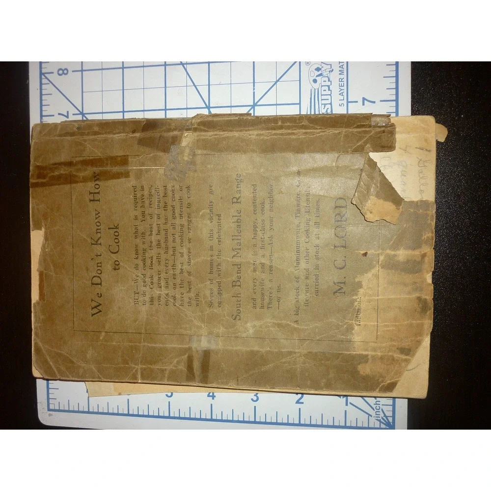 Antique Indianola Nebraska Cook Book Ladies Aid Christian Church  Recipes